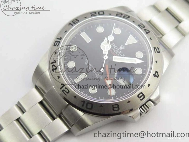 0414 Explorer II 42mm 216570 Black 904L SS GMF 1:1 Best Edition Black Dial on Bracelet A3186 (Correct Hand Stack) StreetReady 3242